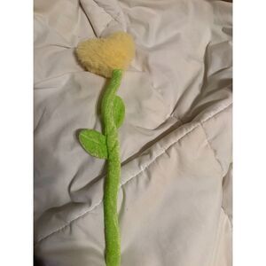 Yellow Plush Flower with Green Stem – Soft Decorative Stuffed To